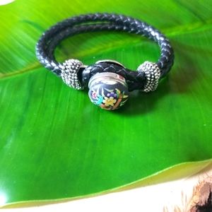 Braided leather cuff Bracelet